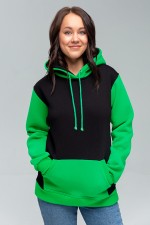 Black-light Green Hoodie Женская толстовка худи классическая черная с зеленым 320гр/м.кв Light-Green black Hoodie Teenager M-42-44-Woman-(Женский) Black-light Green Hoodie Женская толстовка худи классическая черная с зеленым 320гр/м.кв