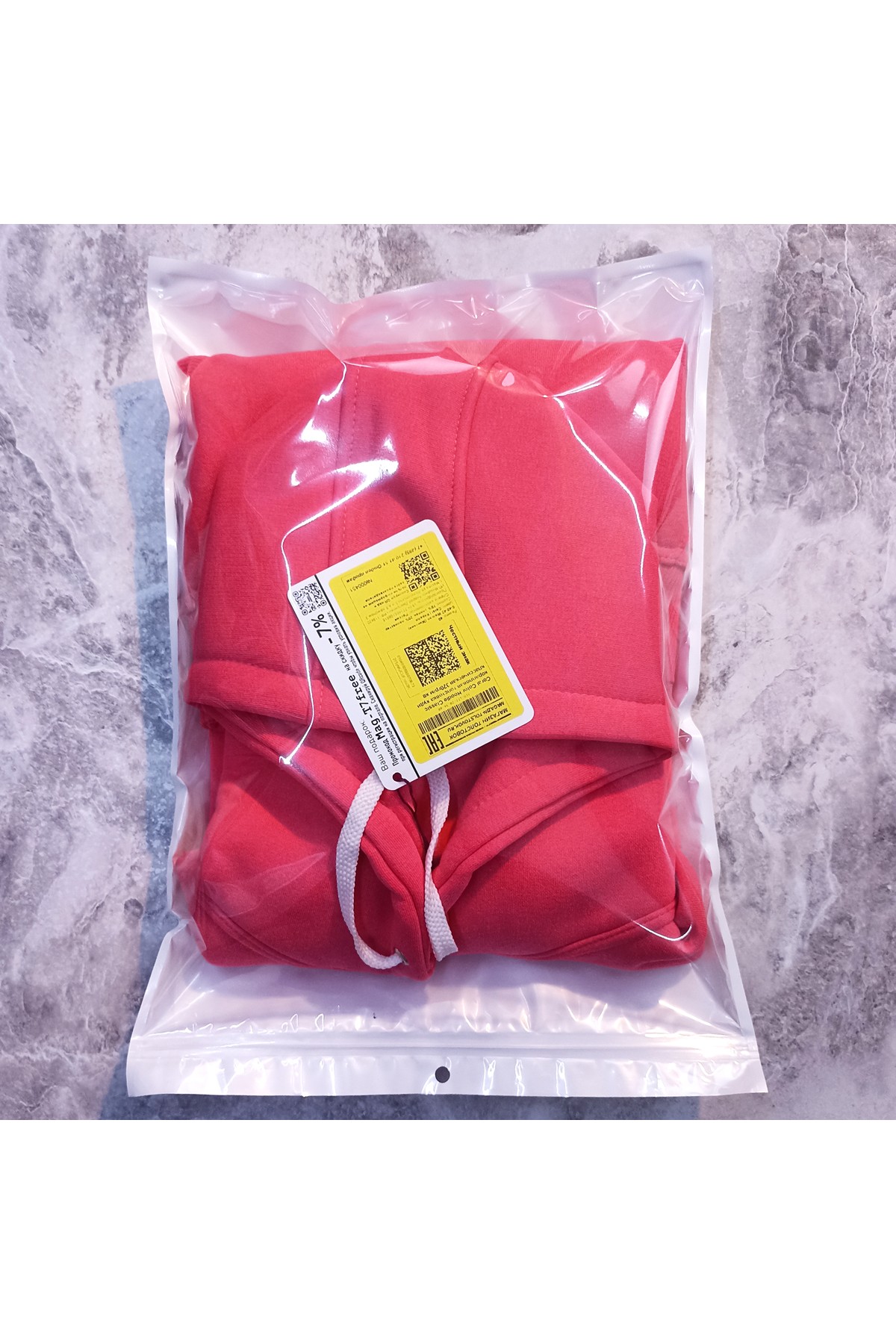 Coral Color Hoodie Woman Classic Женская коралловая толстовка худи классическая 320гр/м.кв — фото 10