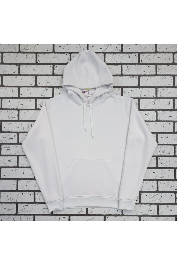 White Hoodie Woman Classic - Женская белая толстовка худи классическая 320гр/м.кв    Магазин Толстовок Женская классические худи