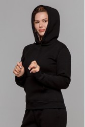 Black Hoodie Woman Classic Женская черная толстовка худи классическая 320гр/м.кв