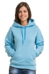 Sky Blue Hoodie Woman Classic Женская голубая толстовка худи классическая 320гр/м.кв 