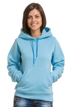 Sky Blue Hoodie Woman Classic Женская голубая толстовка худи классическая 320гр/м.кв 