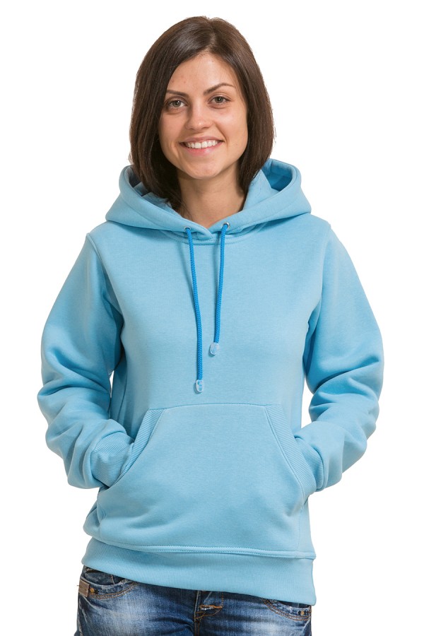 Sky Blue Hoodie Woman Classic Женская голубая толстовка худи классическая 320гр/м.кв Woman classic hoodie sky-blue XS-38-40-Woman-(Женский) Sky Blue Hoodie Woman Classic Женская голубая толстовка худи классическая 320гр/м.кв