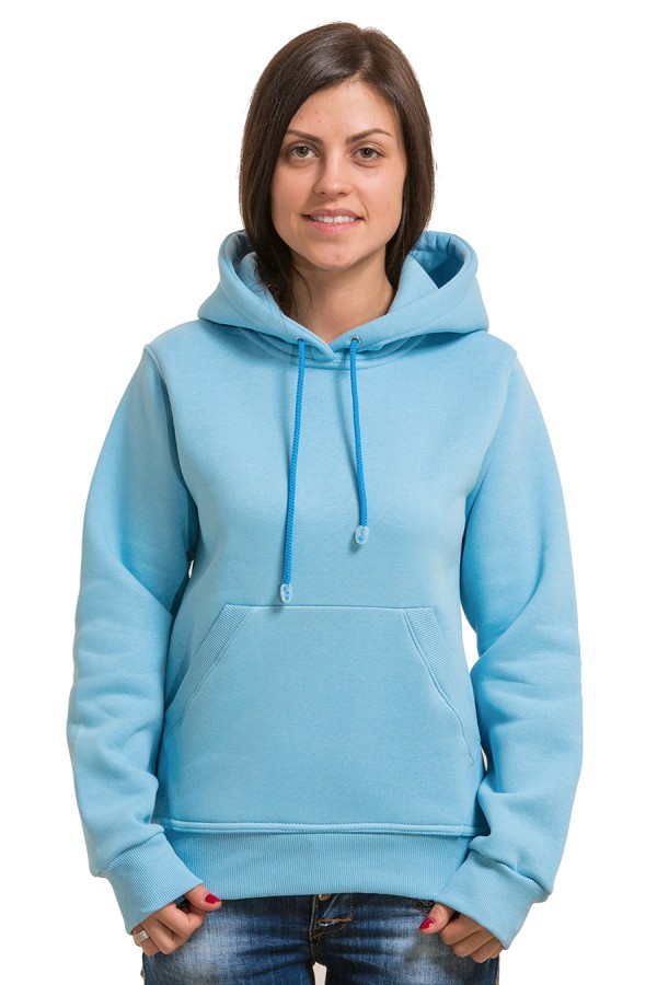 женская голубая худи утепленная женская голубая худи толстовка