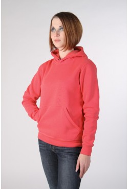 Coral Color Hoodie Woman Classic Женская коралловая толстовка худи классическая 320гр/м.кв