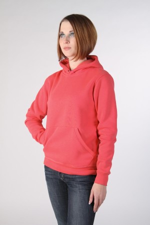 Coral Color Hoodie Woman Classic Женская коралловая толстовка худи классическая 320гр/м.кв