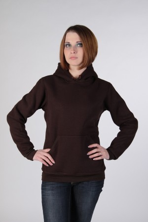 Brown Hoodie Woman Classic Женская коричневая толстовка худи классическая 320гр/м.кв