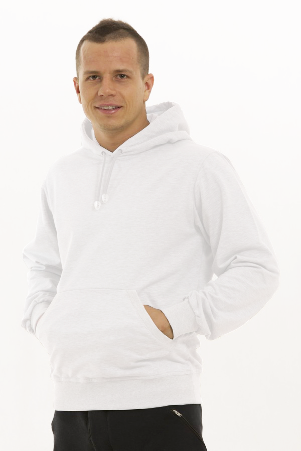  Man white summer hoodie 240 XL-52-Unisex-(Мужской)    Мужская белая толстовка тонкая с начесом, классическая модель 