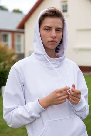 Женская худи на лето белая  тонкая 