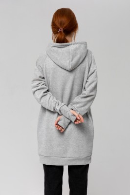 Удлиненное худи женские с больших двойным капюшоном и прорезными карманами. Мы предлагаем пошив зимних моделей толстовок для женщин с большой облас...