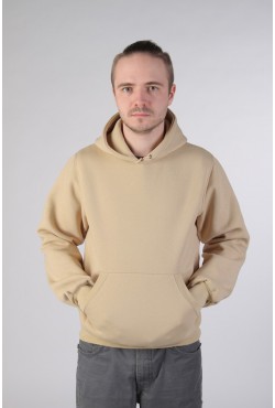 Beige Hoodie Man Classic Мужская бежевая толстовка худи классическая 320гр/м.кв 