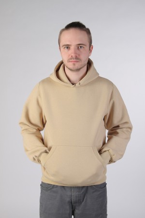 Beige Hoodie Man Classic Мужская бежевая толстовка худи классическая 320гр/м.кв 