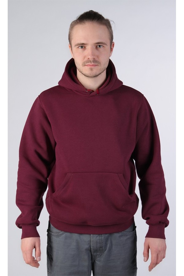 Burgundy Hoodie Man Classic Мужская бордовая толстовка худи классическая 320гр/м.кв