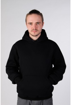 Black Hoodie Man Classic Мужская черная толстовка худи классическая 320гр/м.кв