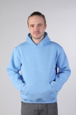  Men's Blue Hoodie Classic 3XL-56-Unisex-(Мужской)    Blue Hoodie Man Classic Мужская небесно-голубая толстовка худи классическая 320гр/м.кв  