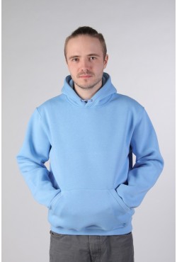 Blue Hoodie Man Classic Мужская небесно-голубая толстовка худи классическая 320гр/м.кв 