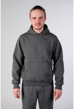 Dark Grey Hoodie Man Classic Мужская темно-серая толстовка худи классическая 320гр/м.кв (цвет антрацит)