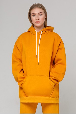 Горчичное худи оверсайз женское