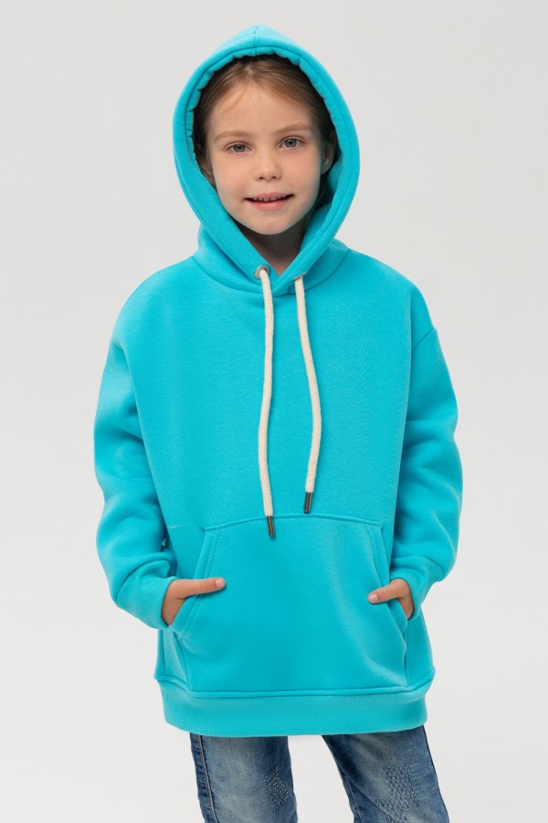  Kids hoodie OVERSIZE Aqua 3XS-32-Kids-(На_деток)    Детское худи Оверсайз аква- толстовка для ребенка с 3х лет 340гр/м.кв 
