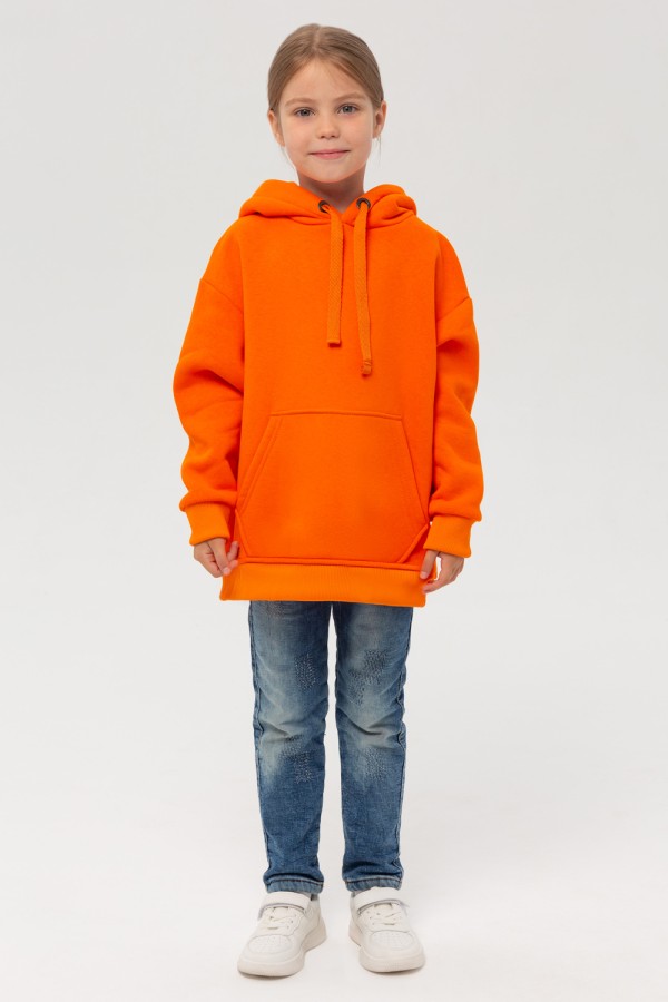 Детское худи Оверсайз Оранжевый - толстовка для ребенка от 3х лет 340гр/м.кв   Магазин Толстовок Детский худи оверсайз | Фотографии на девочках
