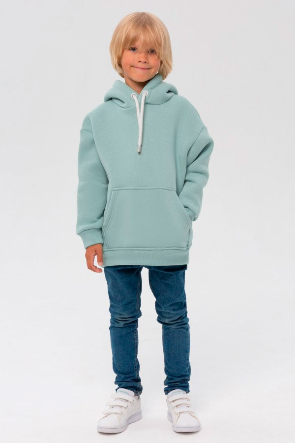  kids hoodie oversize tiffany 9XS-20-Kids-(На_деток)    Детское худи оверсайз цвет тиффани  - толстовка для ребенка от 3х лет 340гр/м.кв 