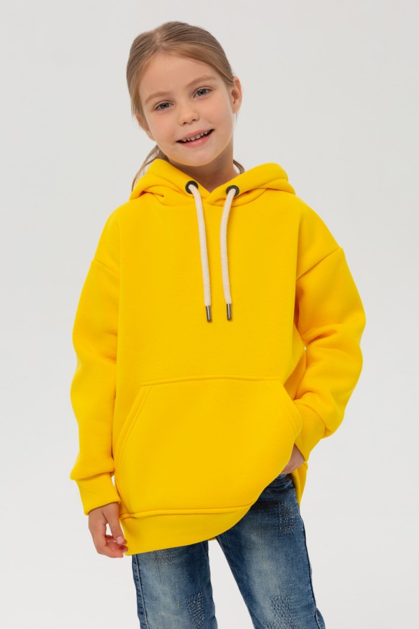  Kids hoodie OVERSIZE Yellow 4XS-30-Kids-(На_деток)    Детское худи Оверсайз желтая - толстовка для ребенка с 3х лет 340гр/м.кв 