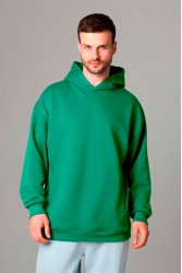 Оверсайз худи петельная без начеса цвет аквамарин унисекс (мужская)