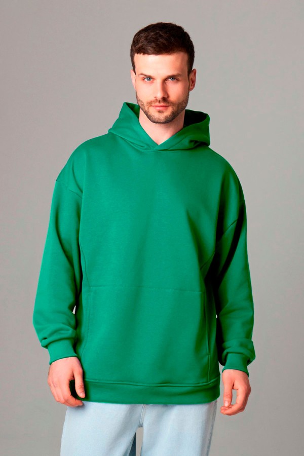  Hoodie oversize diagonal aquamarine S-46-Unisex-(Мужской)    Оверсайз худи петельная без начеса цвет аквамарин унисекс (мужская) 