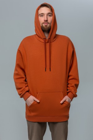 Худи оверсайз цвет кэмэл (терракоторый) унисекс