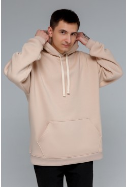 Худи Оверсайз кремовая Мужская (унисекс)