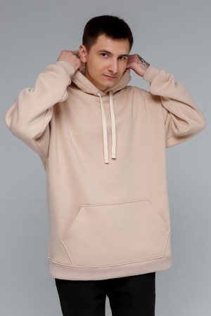 Худи Оверсайз кремовая Мужская (унисекс)