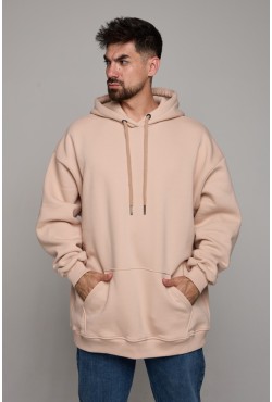 Худи Оверсайз кремовая Толстовка Мужская (унисекс)