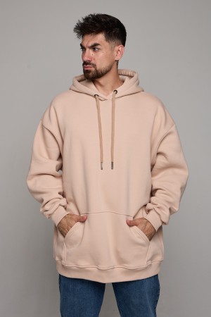 Худи Оверсайз кремовая Толстовка Мужская (унисекс)