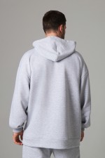 Оверсайз худи петельная без начеса цвет серый меланж унисекс (мужская)   Магазин Толстовок Худи оверсайз без начеса мужские