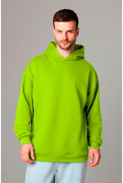 Оверсайз худи петельная без начеса лайм унисекс (мужская)