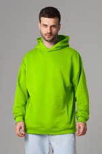 Оверсайз худи петельная без начеса лайм унисекс (мужская) Hoodie oversize diagonal lime M-48-Unisex-(Мужской) Оверсайз худи петельная без начеса лайм унисекс (мужская)