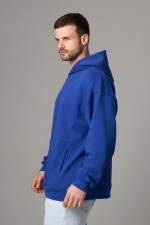 Оверсайз худи петельная без начеса ярко-синяя василек унисекс (мужская)   Магазин Толстовок Худи оверсайз без начеса мужские