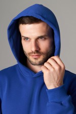 Оверсайз худи петельная без начеса ярко-синяя василек унисекс (мужская)   Магазин Толстовок Худи оверсайз без начеса мужские