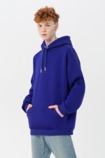  Royal blue OVERSIZE HOODIE MAN XS-44-Unisex-(Мужской)    Худи оверсайз мужская ярко-синяя (василек) утепленная 