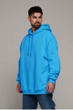  Turquoise color hoodie OVERSIZE man S-46-Unisex-(Мужской)    Худи оверсайз мужская бирюзовая утепленная (унисекс) 
