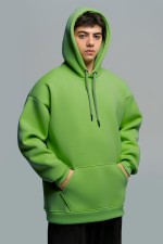  Wasabi green oversize hoodie man XS-44-Unisex-(Мужской)    Худи оверсайз мужская цвет зеленый васаби утепленная 