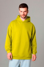  Hoodie oversize diagonal yellow XS-44-Unisex-(Мужской)    Оверсайз худи петельная без начеса желтая унисекс (мужская) 