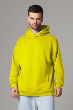  Hoodie oversize diagonal yellow XS-44-Unisex-(Мужской)    Оверсайз худи петельная без начеса желтая унисекс (мужская) 