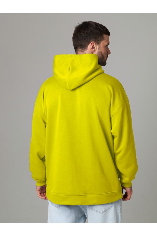 Оверсайз худи петельная без начеса желтая унисекс (мужская)   Магазин Толстовок Худи оверсайз без начеса мужские