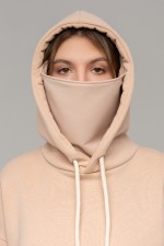 Beige Hoodie OVERSIZE unisex - Бежевое Худи Оверсайз унисекс с маской   Магазин Толстовок 