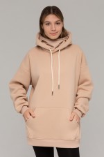 Beige Hoodie OVERSIZE unisex - Бежевое Худи Оверсайз унисекс с маской   Магазин Толстовок 