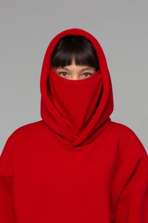 Red color hoodie OVERSIZE unisex - Красное Худи Оверсайз унисекс