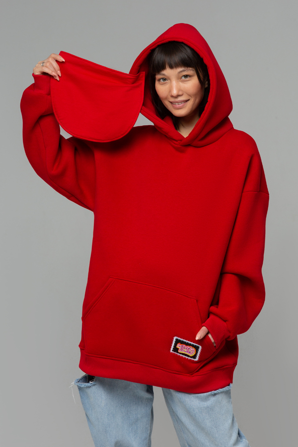 Red color hoodie OVERSIZE unisex - Красное Худи Оверсайз унисекс   Магазин Толстовок Hoodie OVERSIZE и другие худи и толстовки с маской