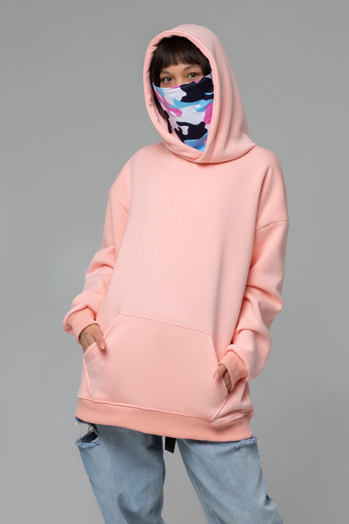 Soft pink Hoodie OVERSIZE unisex - Нежно розовый Худи Оверсайз унисекс — фото 5