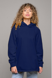 Hoodie slims - худи на флисе оверсайз с рукавом реглан темно-синяя